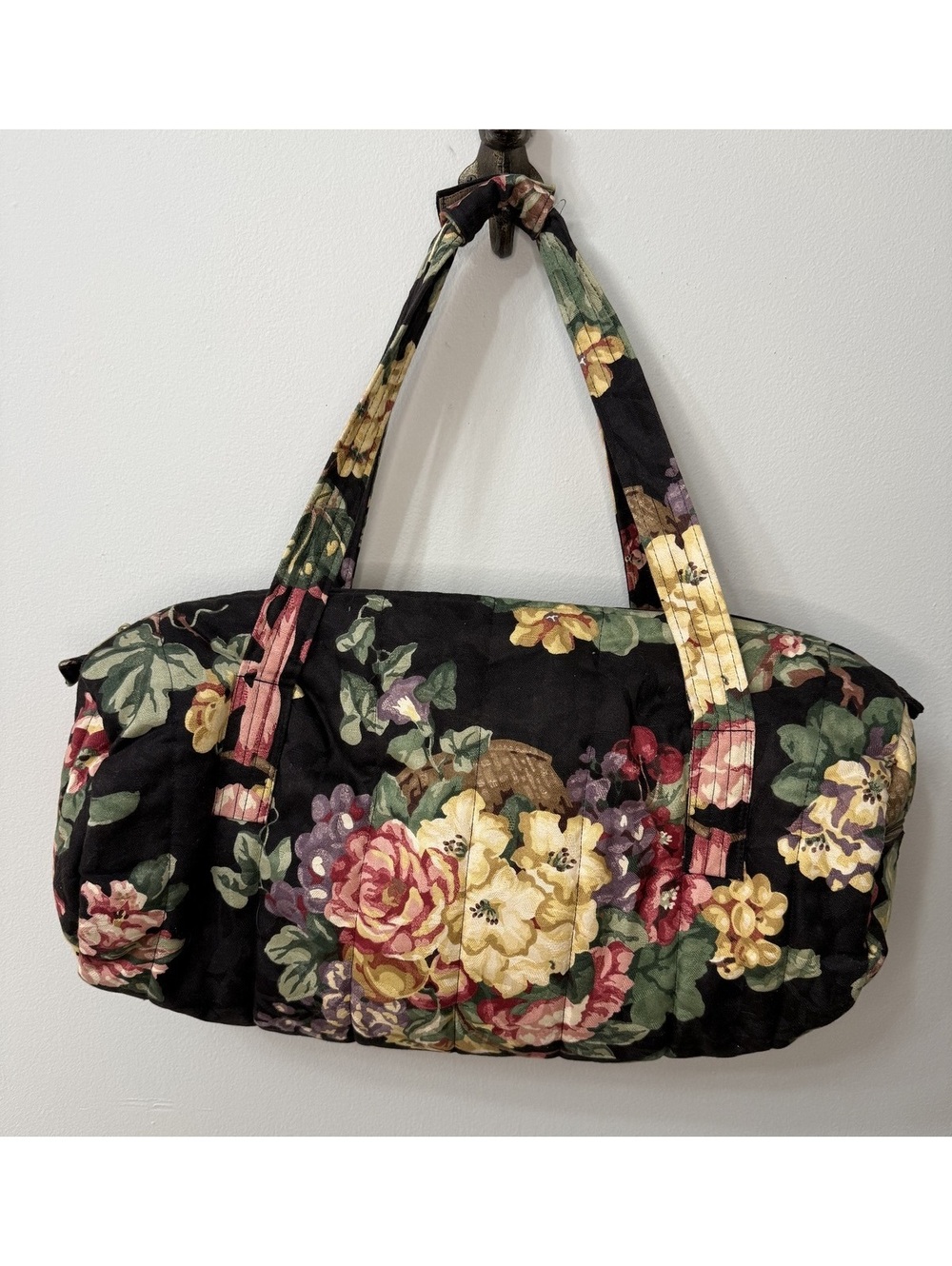 Vintage Gloria Rae Floral Duffel Bag Weekender Travel Tote Cottagecore